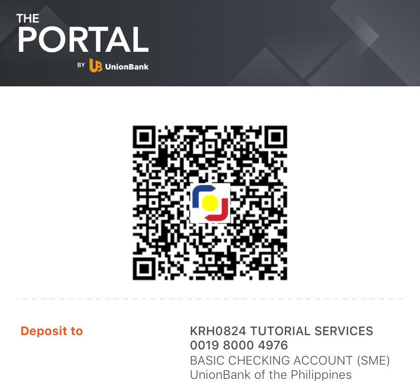 UnionBank The Portal QR code for Kallev's Reading Hub payments